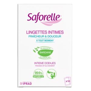 Saforelle - Lingettes intimes fraîcheur et douceur - x10