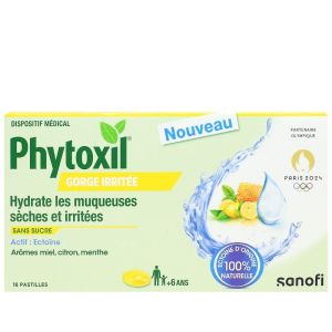 Sanofi - Phytoxil gorge irritée sans sucre goût miel citron menthe - 16 pastilles