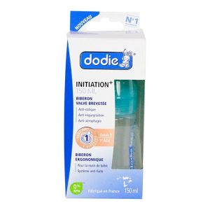 Dodie - Biberon anti-colique tétine ronde 3 vitesses 0-6 mois débit 1 - biberon 150ml