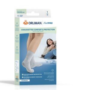 ORLIMAN - Chaussettes confort & protection pieds diabétiques grise