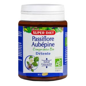 Superdiet - Passiflore aubépine Détente bio - 80 comprimés