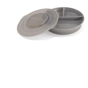 Twistshake - Assiette enfant compartiments 6 m+ gris pastel