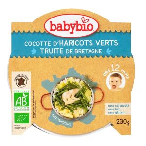 Babybio - Cocotte de haricots verts Truite de Bretagne dès 12 mois - 230g