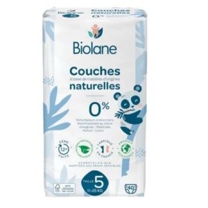 Biolane - Couches Naturelles 40 Couches Taille 5 (11-25 Kg)