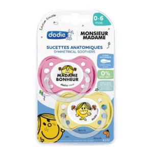 Dodie - Sucettes Anatomiques 0-6 mois - 2 sucettes