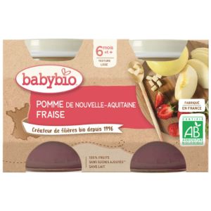 Babybio - Pomme d'Aquitaine Fraise - dès 6 mois - 2x130g