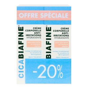 Cicabiafine crème hydratante corporelle anti-irritations 2 x 200 ml