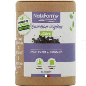 Nat & Form - Charbon végétal activé - 60 Gélules