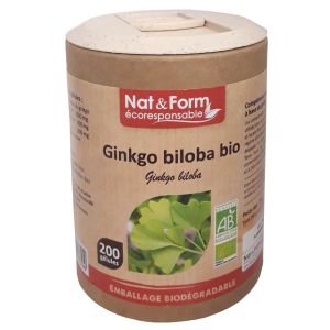 Nat & Form - Ginkgo biloba Bio - Gélules - 200 gélules