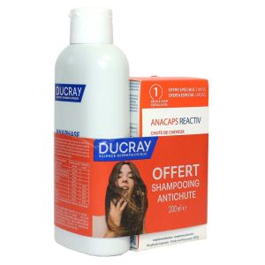 DUCRAY - Anacaps Reactiv complément alimentaire anti-chute + shampoing anti-chute - 30 gélules + 200ml
