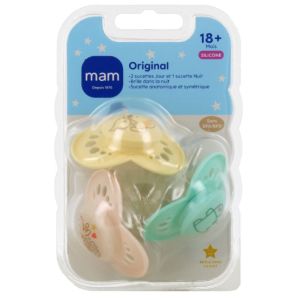Mam - Original Sucettes Jour & Nuit Dès 18 mois - Lot de 3
