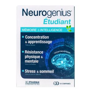 Neurogenius Etudiant - Mémoire & Intelligence - 30 comprimés