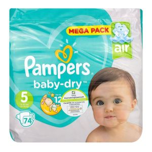 Pampers - Baby Dry taille 5 - 74 couches