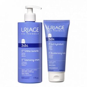 Uriage Bébé - 1ère Crème lavante - 500 ml (lait hydratant 200 ml offert)