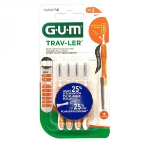 GUM TRAV-LER - Brossette interdentaire - 4 brossettes - T2 - 0.9 mm