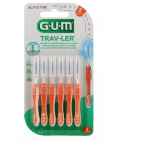 GUM - Trav-ler Brossettes interdentaires 0.9 mm - Orange - 6 Brossettes