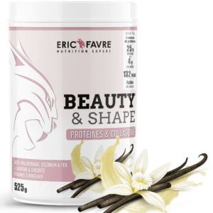 Eric Favre - Beauty Shape protéines et collagène en poudre - 525g - saveur vanille