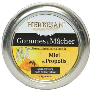Herbesan - Gomme à mâcher miel et propolis - 45 gommes