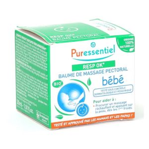 Puressentiel - Resp Ok Baume de massage pectoral Bio bébé - 30ml