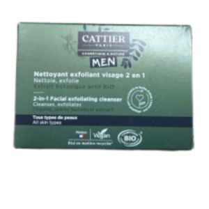Cattier - Homme Nettoyant Exfoliant 2 en 1 Solide Bio - 85g