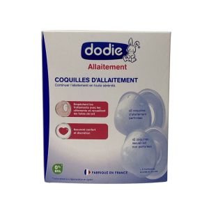 Dodie -  Coquille Allaitement - 2 coquilles d'allaitement perforées + 2 coquilles de receuil-lait non perforées