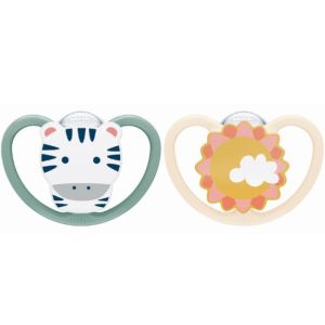 NUK - Space Sucettes Zèbre 18-36mois - 2 sucettes