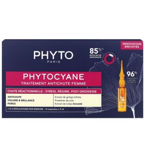 Phyto - Phytocyane Traitement Anti-Chute Femme - 12 Ampoules