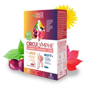 Santé verte - Circulymphe jambes légères jour et nuit - 56 comprimés
