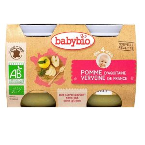 Babybio - Pomme verveine - dès 4 mois - 2x130g