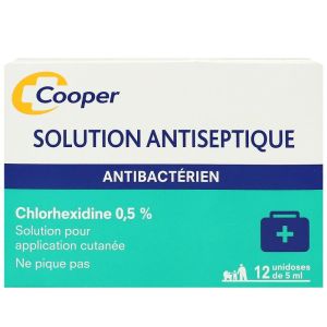 Cooper - Solution antiseptique antibactérien Chlorhexidine 0.5% - 12 x5ml