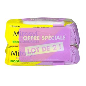 Mitosyl - lingettes biodégradables - 2 x 72 lingettes