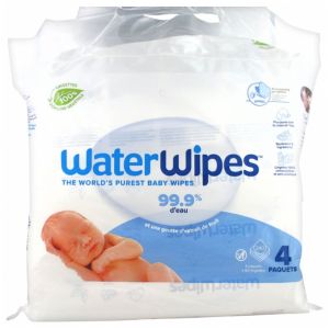 WaterWipes - Lingettes nettoyantes Bébés - 4 x 60 lingettes