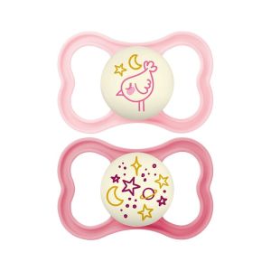Mam - Sucette Supreme nuit 6mois+ Oiseau et galaxie - 2 sucettes