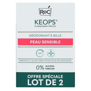 ROC - Keops Sensitive déodorant à bille 48h - 2x30ml