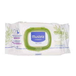 Mustela - Lingettes nettoyantes huile d'olive - 50 lingettes