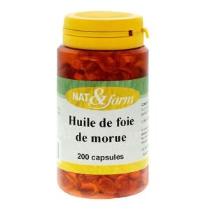 Nat & Form - Huile de Foie de Morue - 200 Capsules