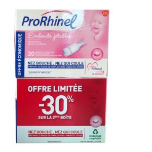 ProRhinel - 2x20 Embouts Jetables Souples pour Mouche Bébé