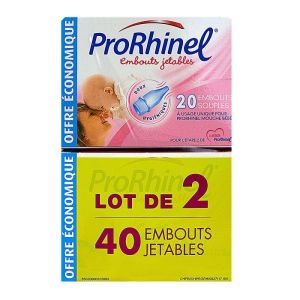 ProRhinel - 2x20 Embouts Jetables Souples pour Mouche Bébé