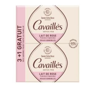 Rogé Cavaillès - Pain savon lait de rose 3+1 gratuits - 4x250g
