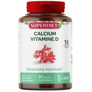 Superdiet - Calcium vitamine D - 150 gélules