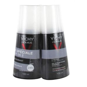 Vichy - Déodorant homme 24h ultra frais - lot de 2 - 100ml