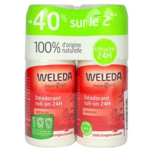 Weleda - Déodorant roll-on 24 Grenade lot de 2 - 2x50ml