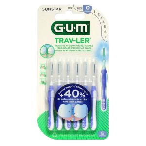 Gum - Brossettes interdentaires Taille 0 0.6mm - 6 brossettes