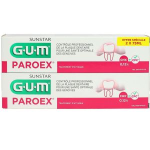 Gum - Paroex - Gel dentifrice - 2X75 ml