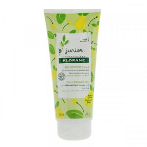 Klorane Junior - gel douche 2 en 1 parfum poire - 200 ml