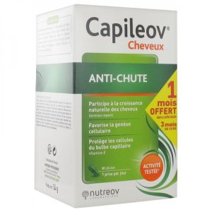 Nutreov - Capileov cheveux anti-chute - 90 gélules / 3 mois