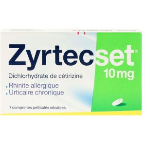 Zyrtecset 10mg - 7 comprimés sécables