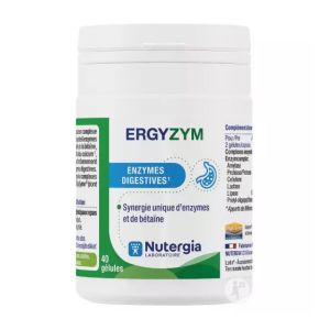 Nutergia - Ergyzym Enzymes digestives - 40 gélules