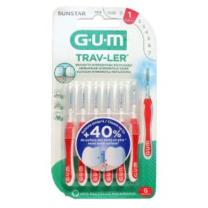 GUM - Trav-Ler Brossettes Interdentaires 0,8mm - 6 brossettes