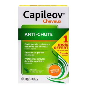 Nutreov - Capileov cheveux anti-chute - 90 gélules / 3 mois